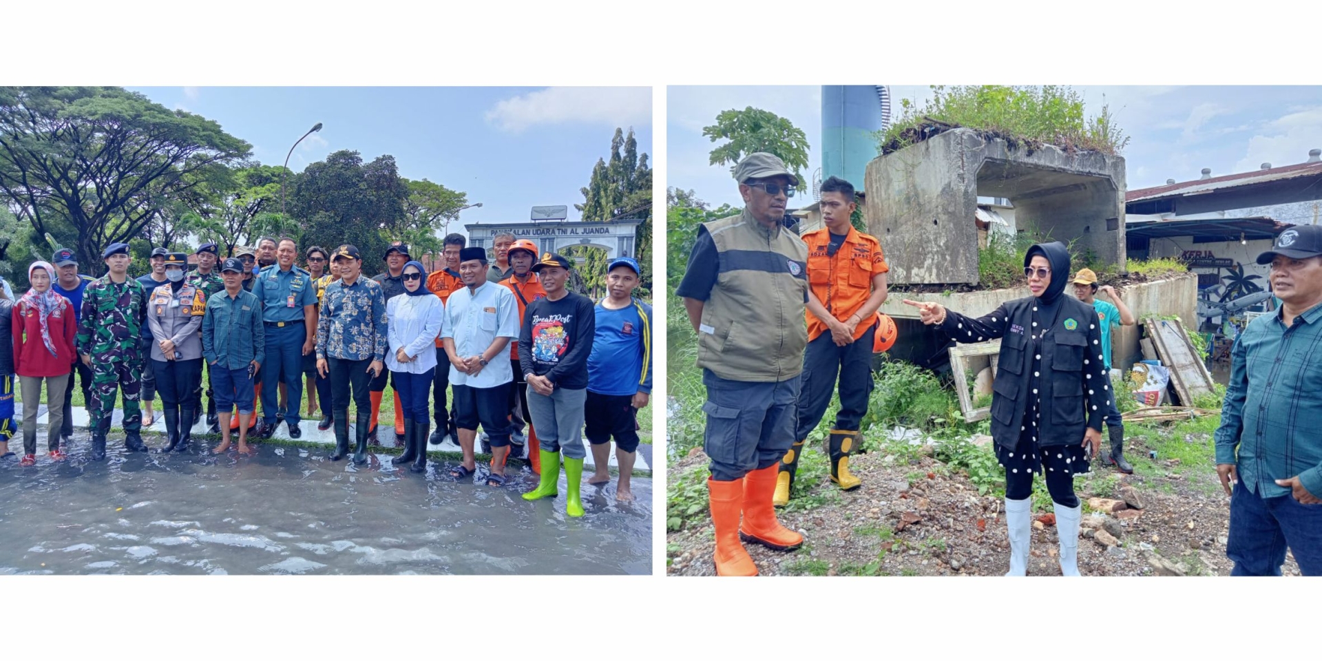 Sidak pengecekan Banjir genangan Plt. Kalaksa BPBD Sidoarjo Bersama Bapak Bupati, Bu Sekda Dan Asisten 2